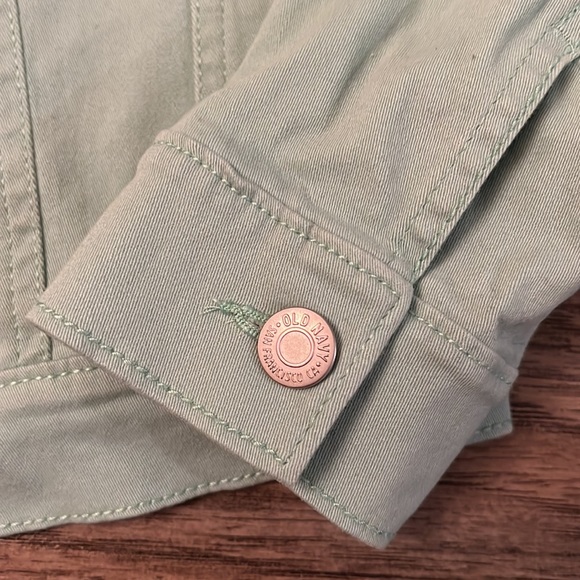 COPY - Sage green denim jacket. - Picture 3 of 3